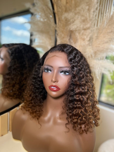 14” custom colored curly wig