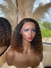 14” custom colored curly wig
