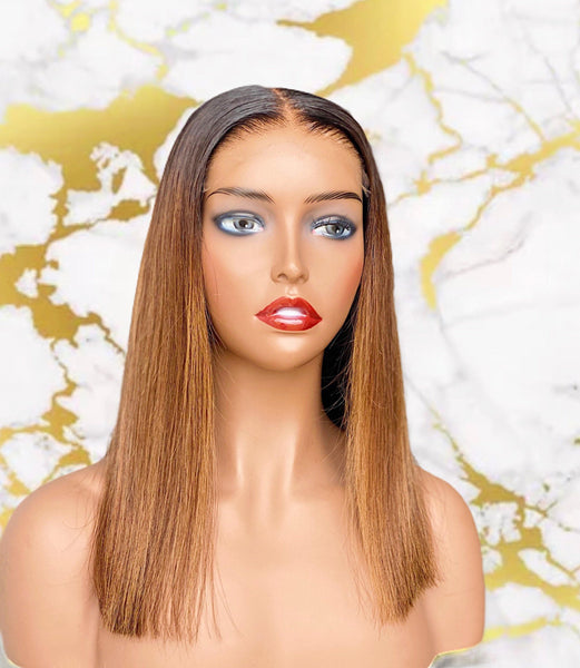 14" Custom colored 5x5 HD closure wig - MEM Beauty Wigs